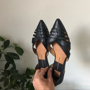 Black Leather Dolce Vita Flats